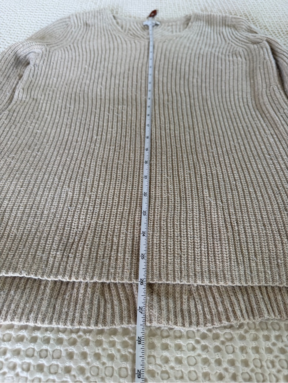 J.Jill Wool Blend Ribbed V Neck Sweater Oatmeal Beige XS - Picture 9 of 9